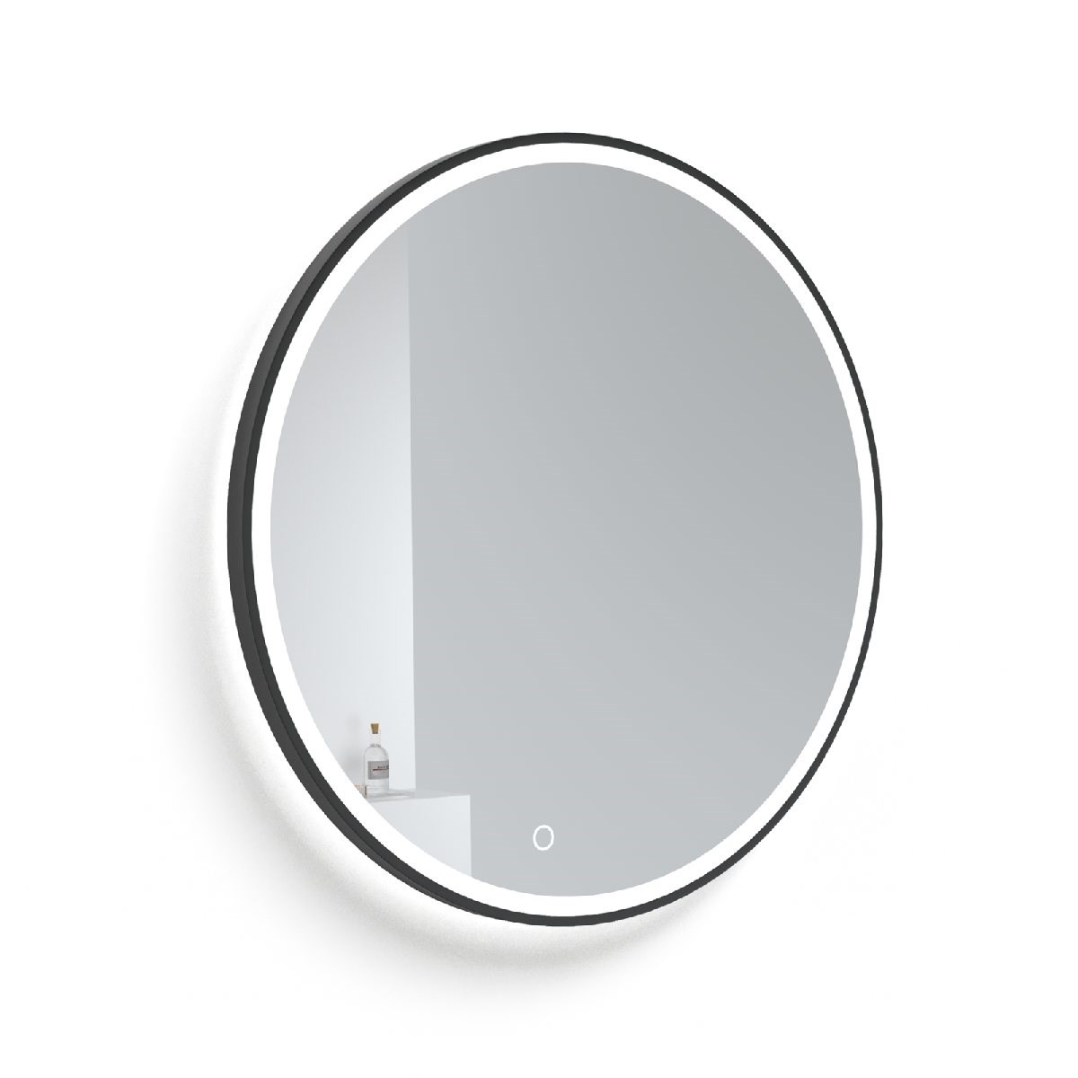 Spegel med belysning Round Black