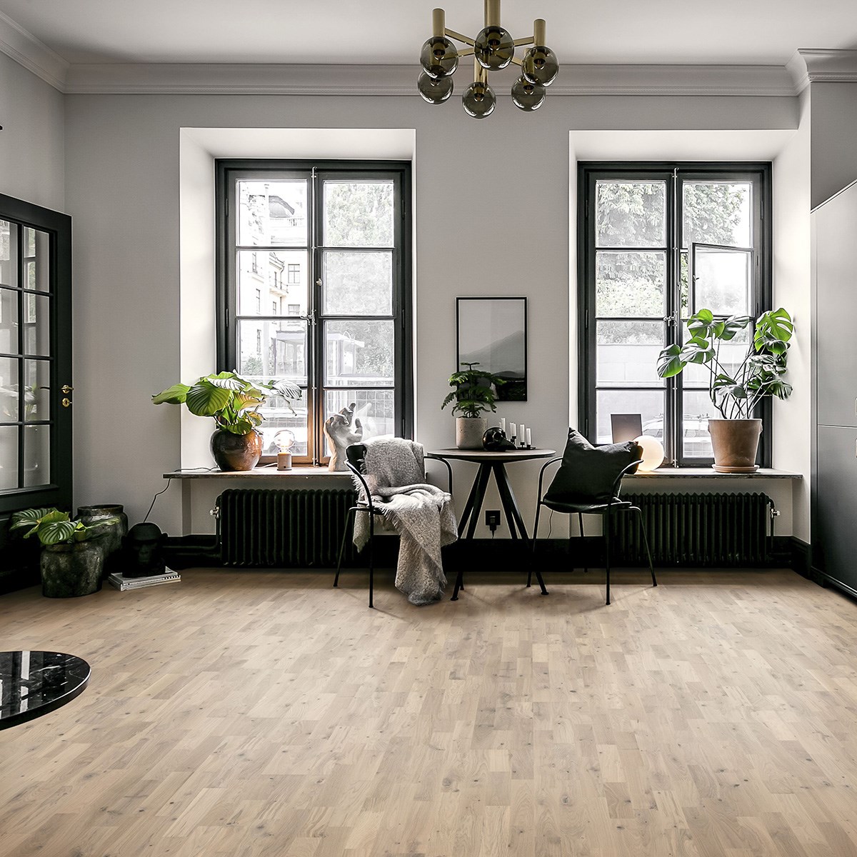 Parkettgolv Duramen Crystal Ek, 3-stav, Mattlack