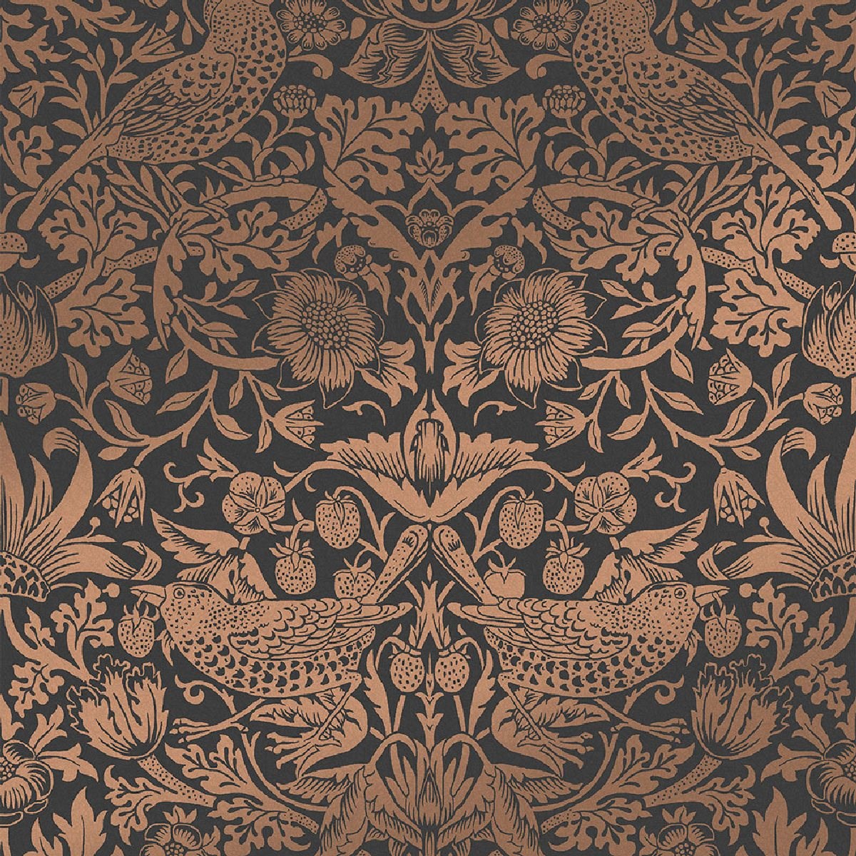 Tapet Laura Ashley Vol. 3 Strawberry Thief Fibrous Charcoal 124236