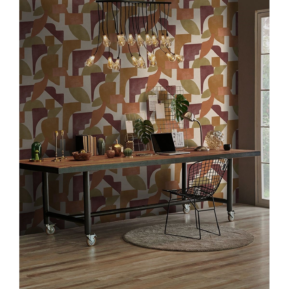 Tapet Utopia II Linnet Burgundy Burnt Orange 91714