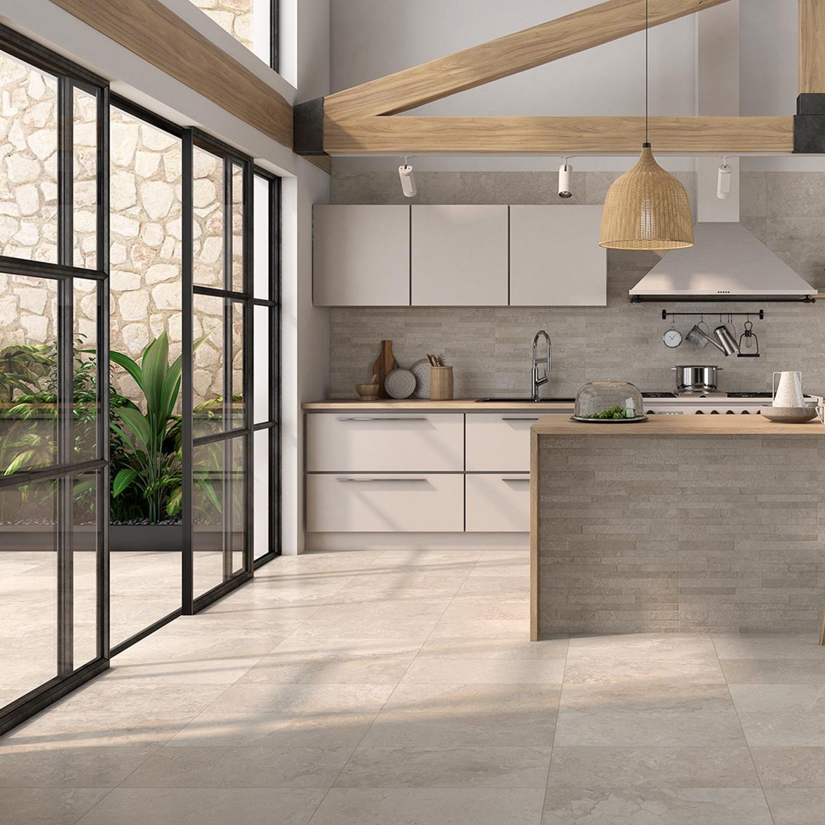 Klinker Granitkeramik Solange Cream Rect Beige, 59.5x59,5cm, Matt