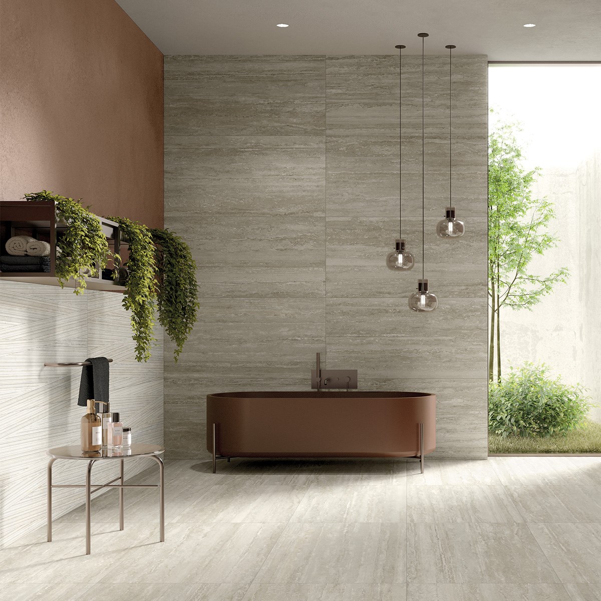 Klinker Granitkeramik Travertino Bianco Beige, 30x60cm, Matt