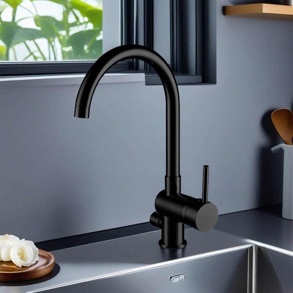 Köksblandare Aruba Matt, Svart