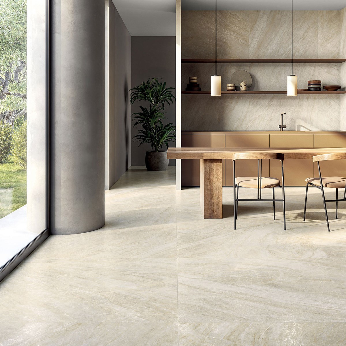 Klinker Granitkeramik Oyster Beige, 60x60cm, Matt