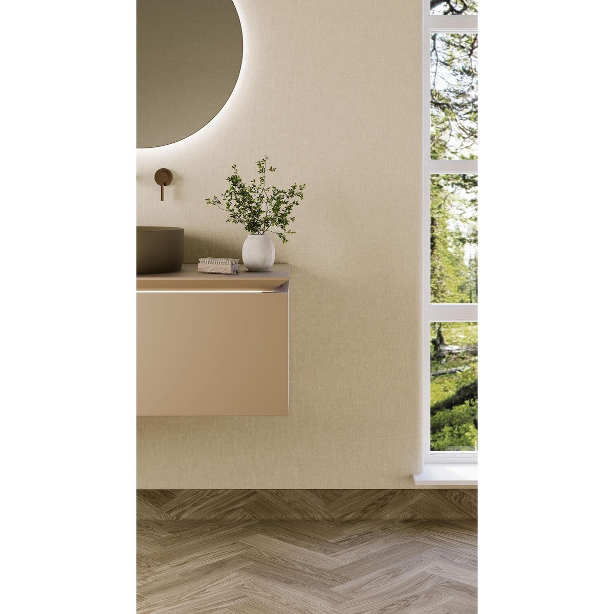 Våtrumsgolv Aquarelle Xl Skaneherringbone Autumn 300cm, Brun