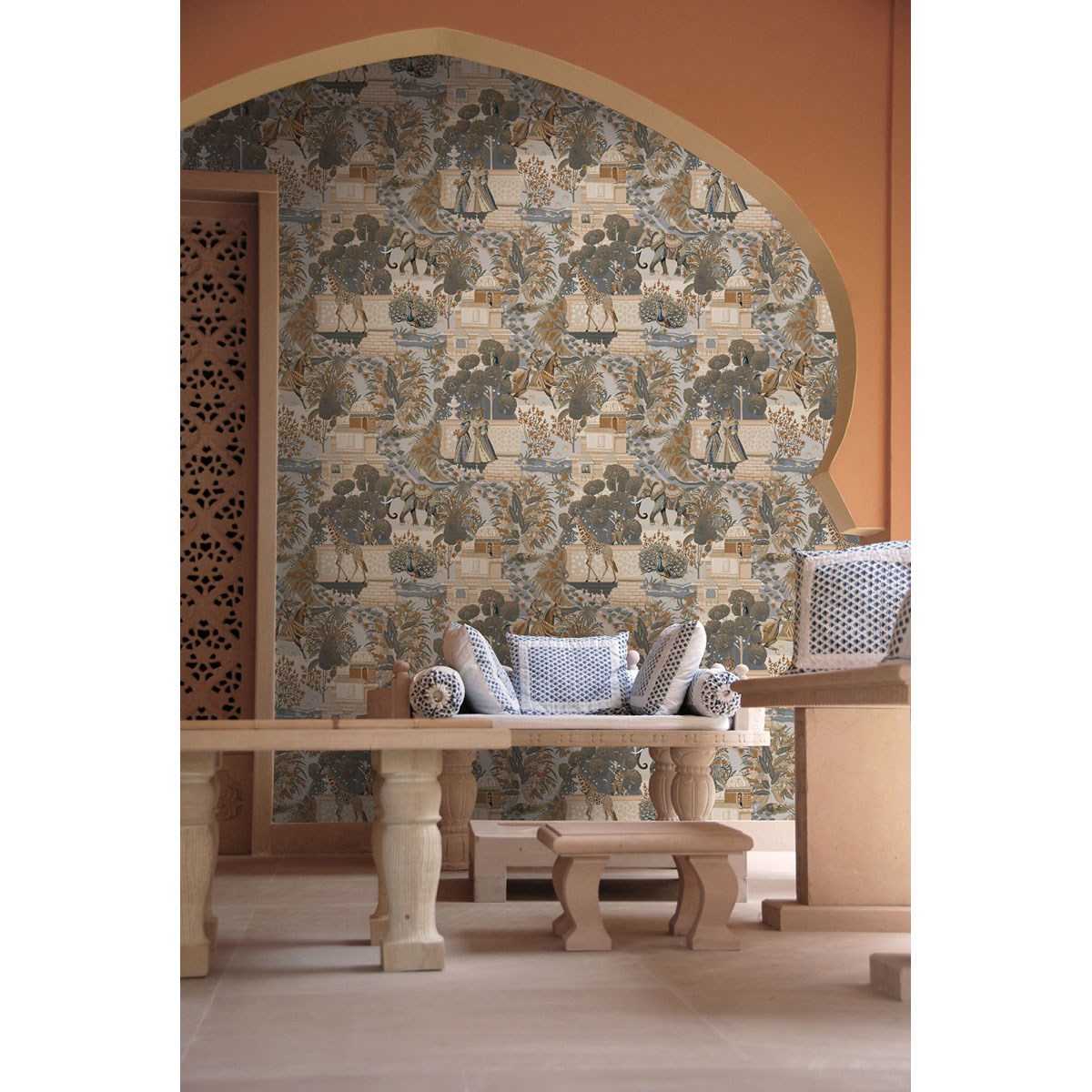 Tapet Journey to the East Jal Mahal Navy/orange 91801