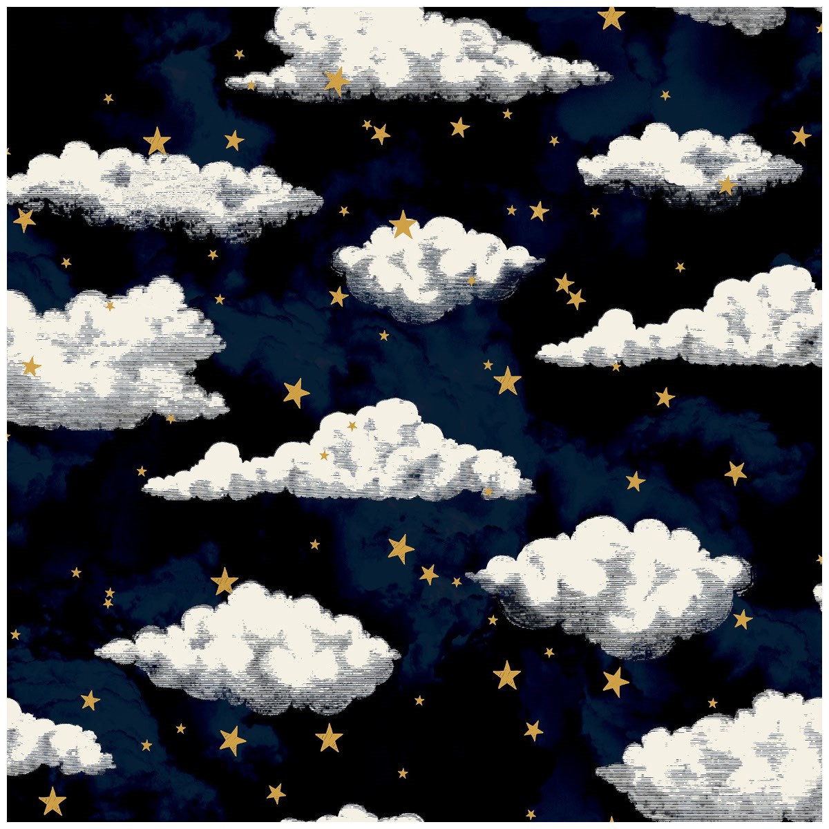 Tapet Fantasia III Stars And Clouds Navy 923907