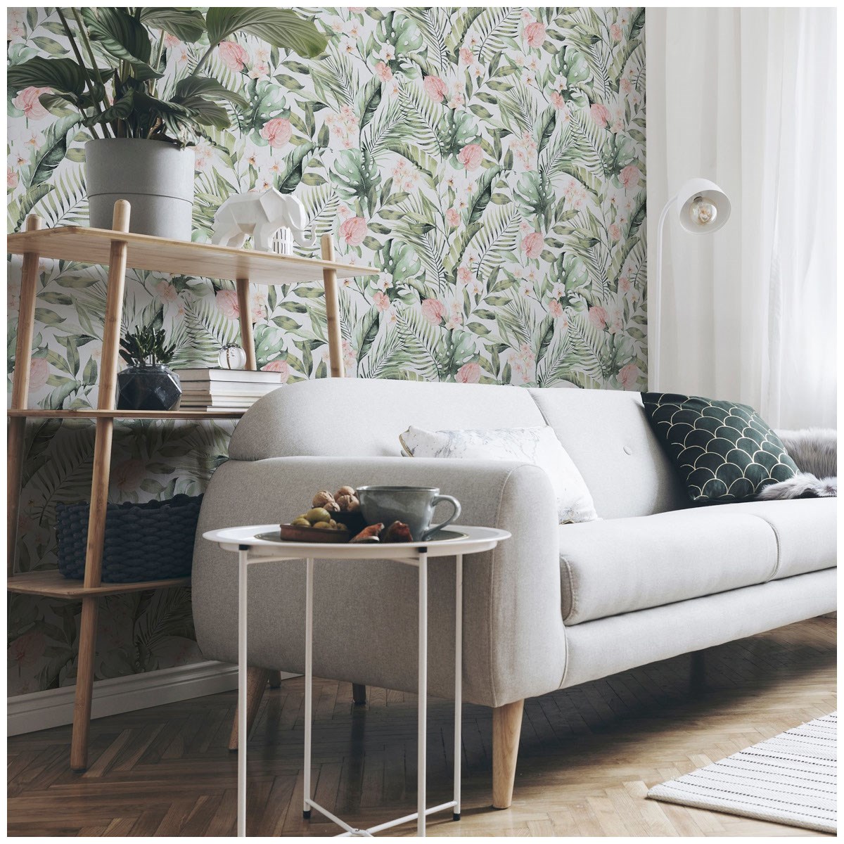 Tapet Fantasia III Tropical Floral Pink & Green 924906