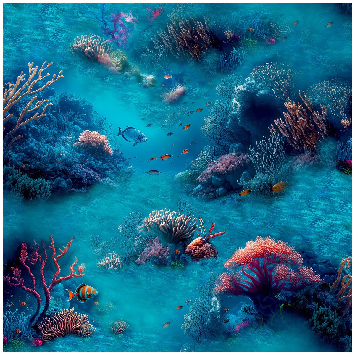 Tapet Fantasia III Under The Sea Blue 923808