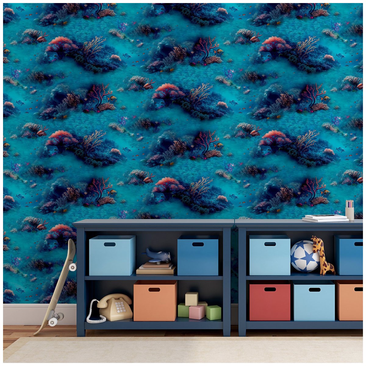 Tapet Fantasia III Under The Sea Blue 923808