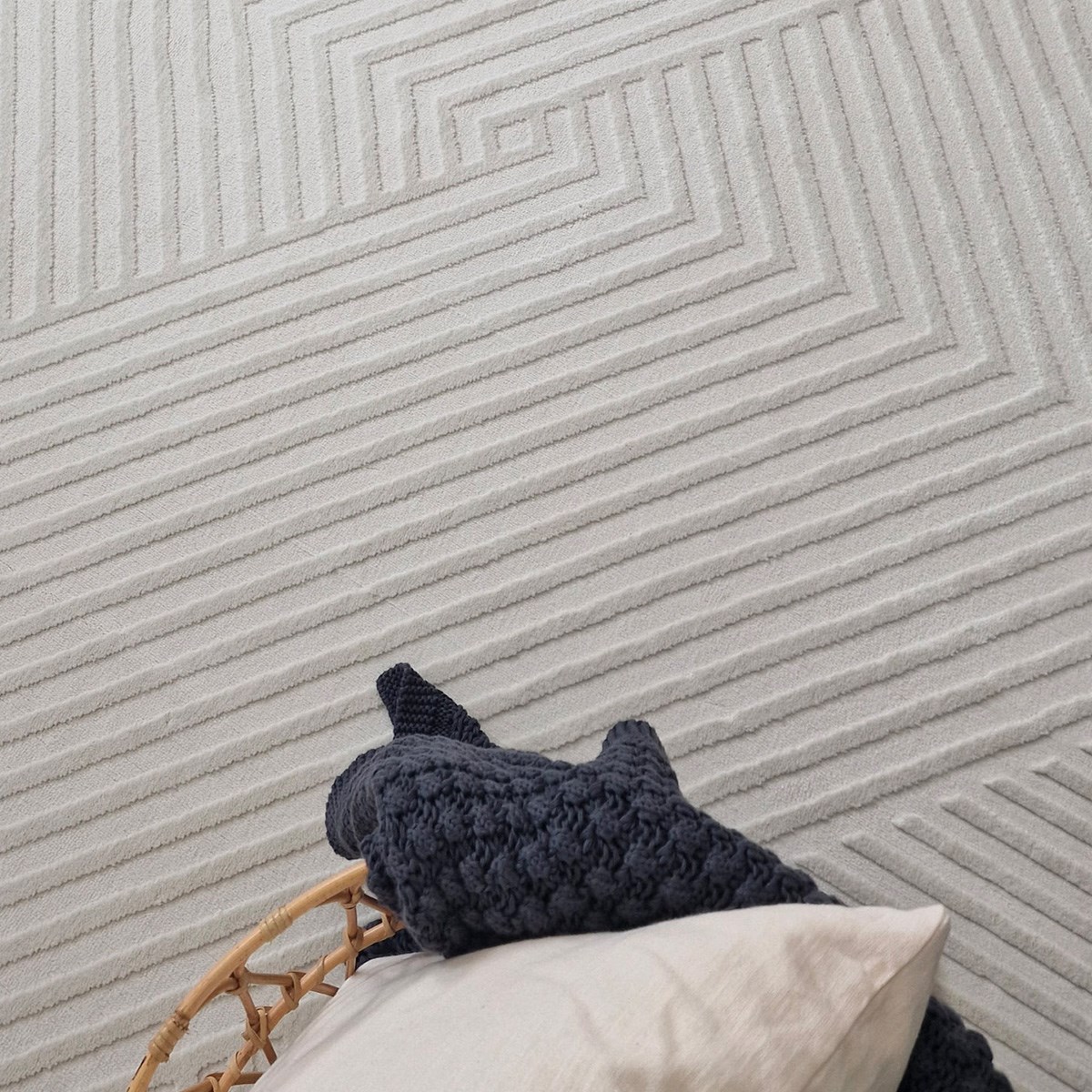 Wiltonmatta Ritz Lines Creme Ljusbeige, 160x230cm