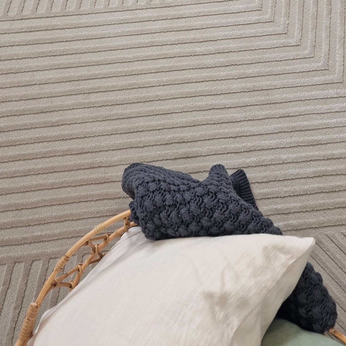 Wiltonmatta Ritz Lines Linne Beige, 160x230cm