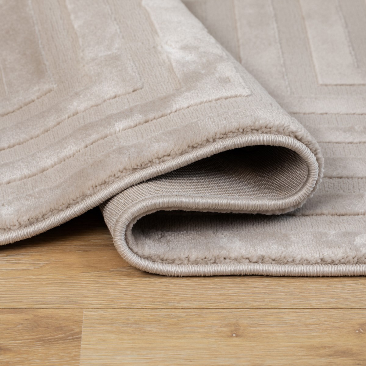 Wiltonmatta Ritz Romb Linne Beige, 200x290cm