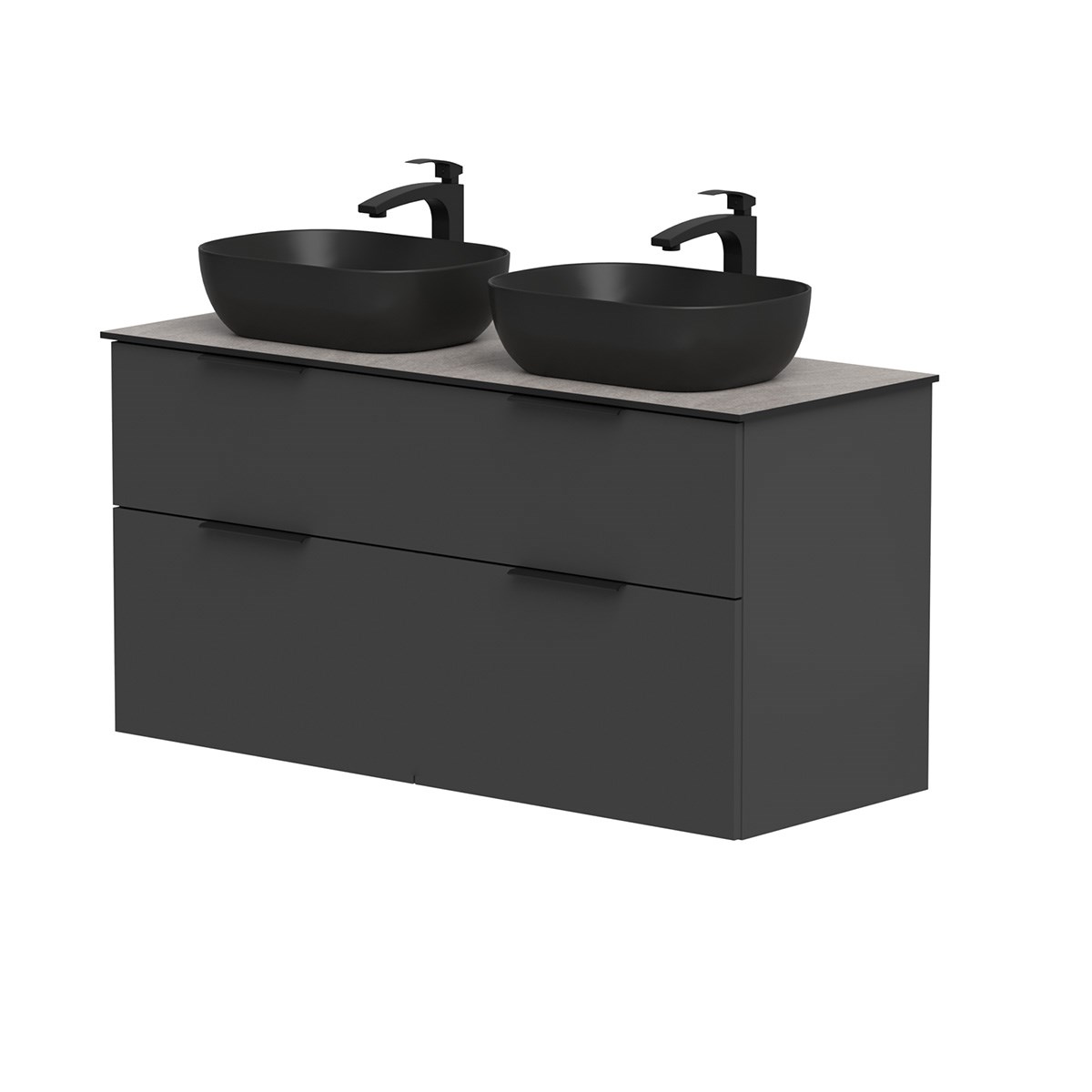 Badrumsmöbel Big 120x45cm, Flera Kulörer, Ovanpåliggande Dubbel