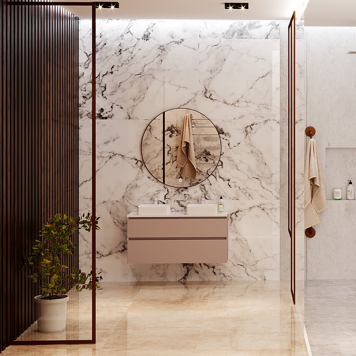 Badrumsmöbel Loft Dubbel Ovanpåliggande 120x45cm Ovanpåliggande