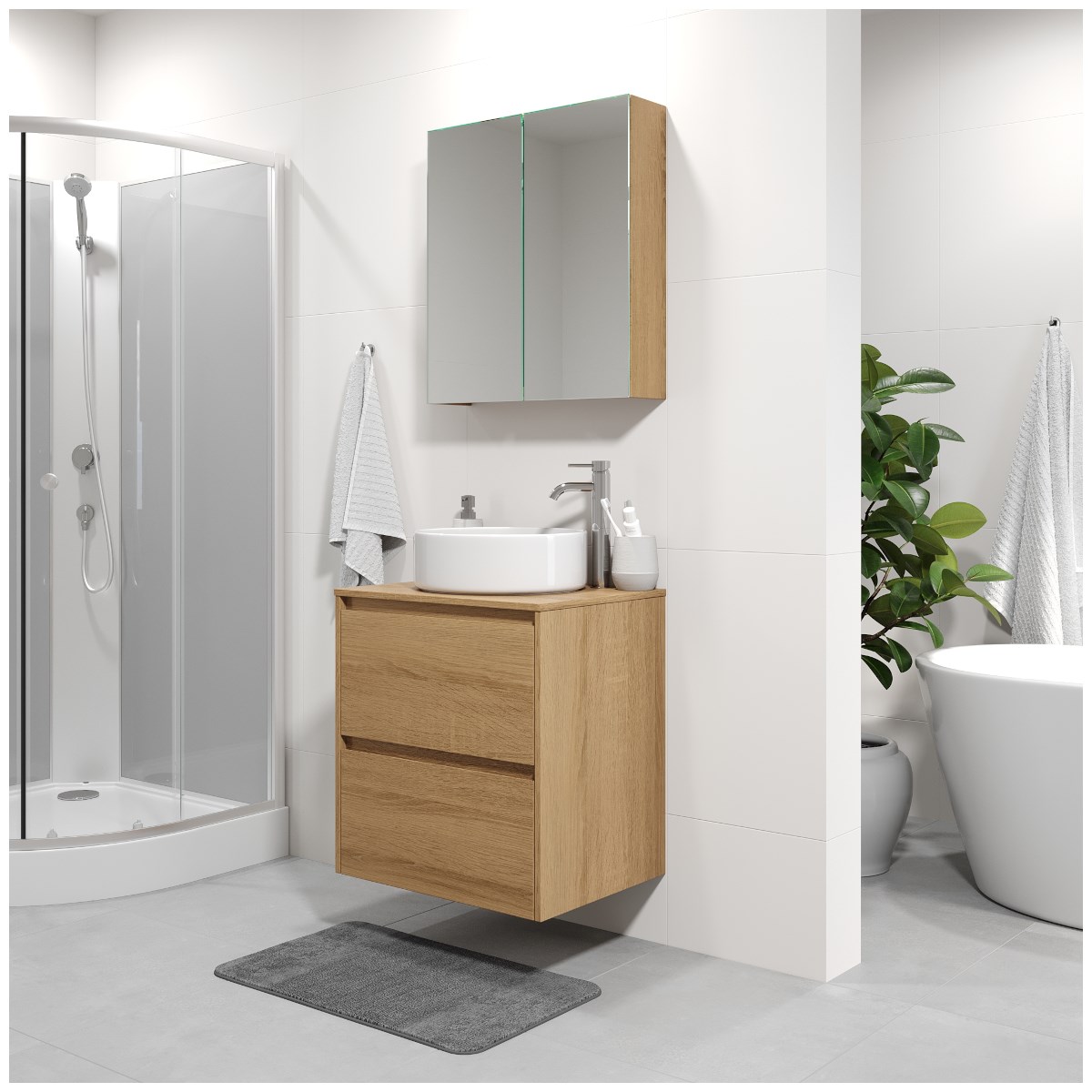 Badrumsmöbel Lysvik Ovanpåliggande Ek