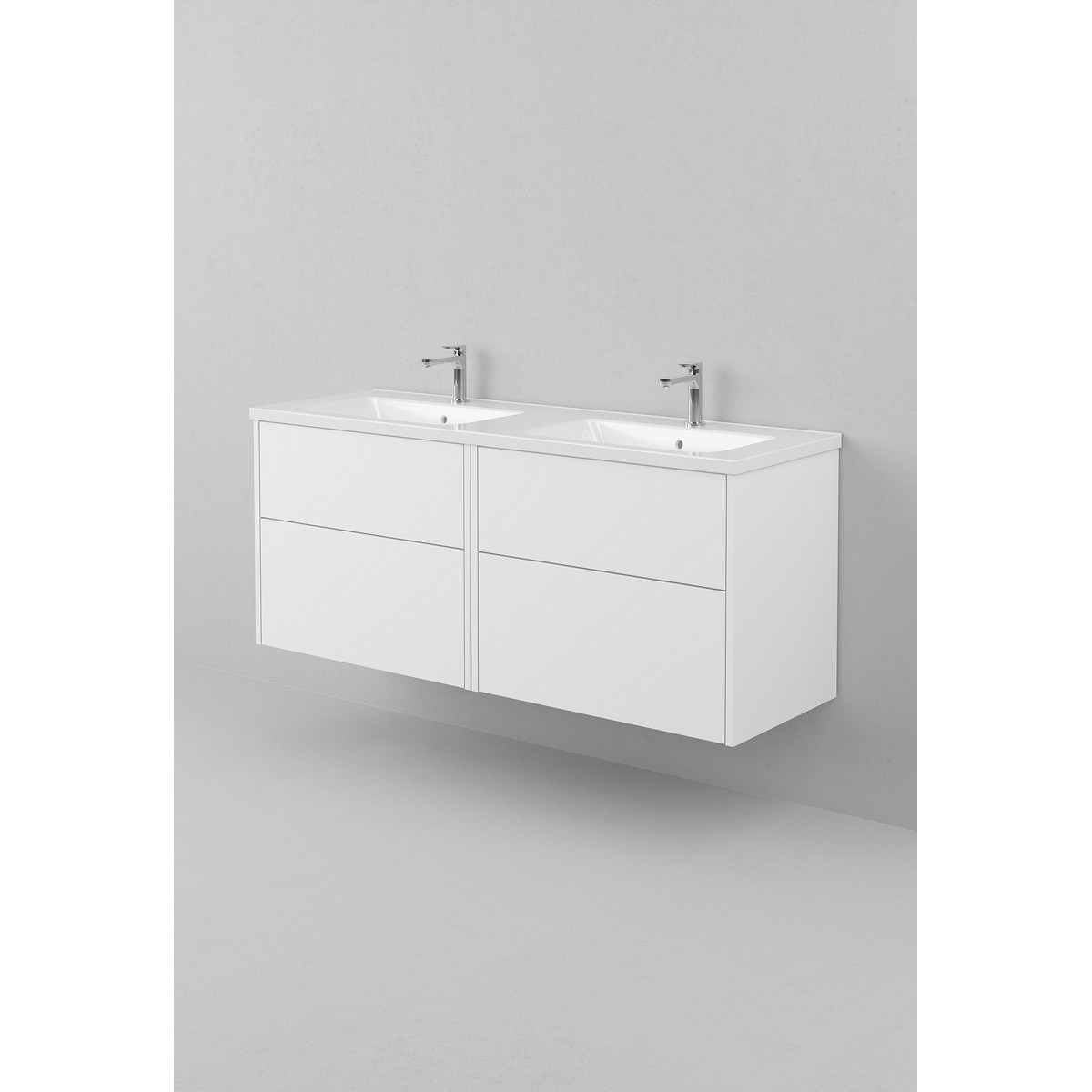 Kommod Grand Solid Dubbel 140x45cm, Premium White, Slät