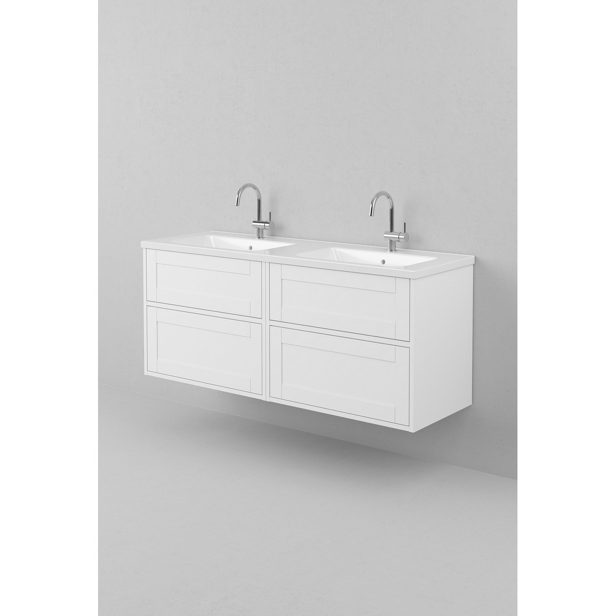 Kommod Grand Classic Dubbel 140x45cm, Premium White, Ramlucka