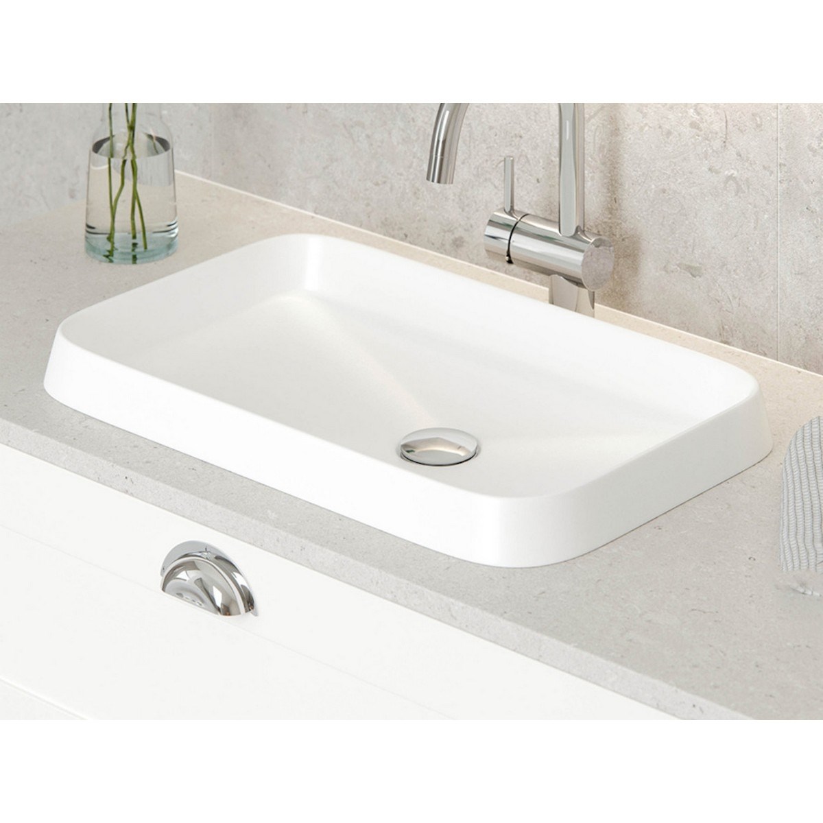 Handfat Level 50x30cm, Matte White