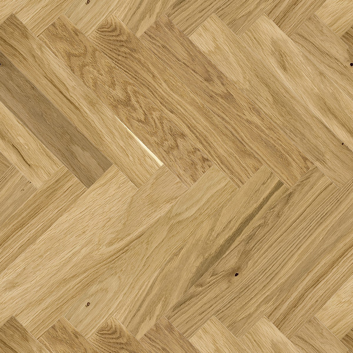 Fiskbensparkett Herringbone 130 Caramel Ek, 1-stav, Mattlack