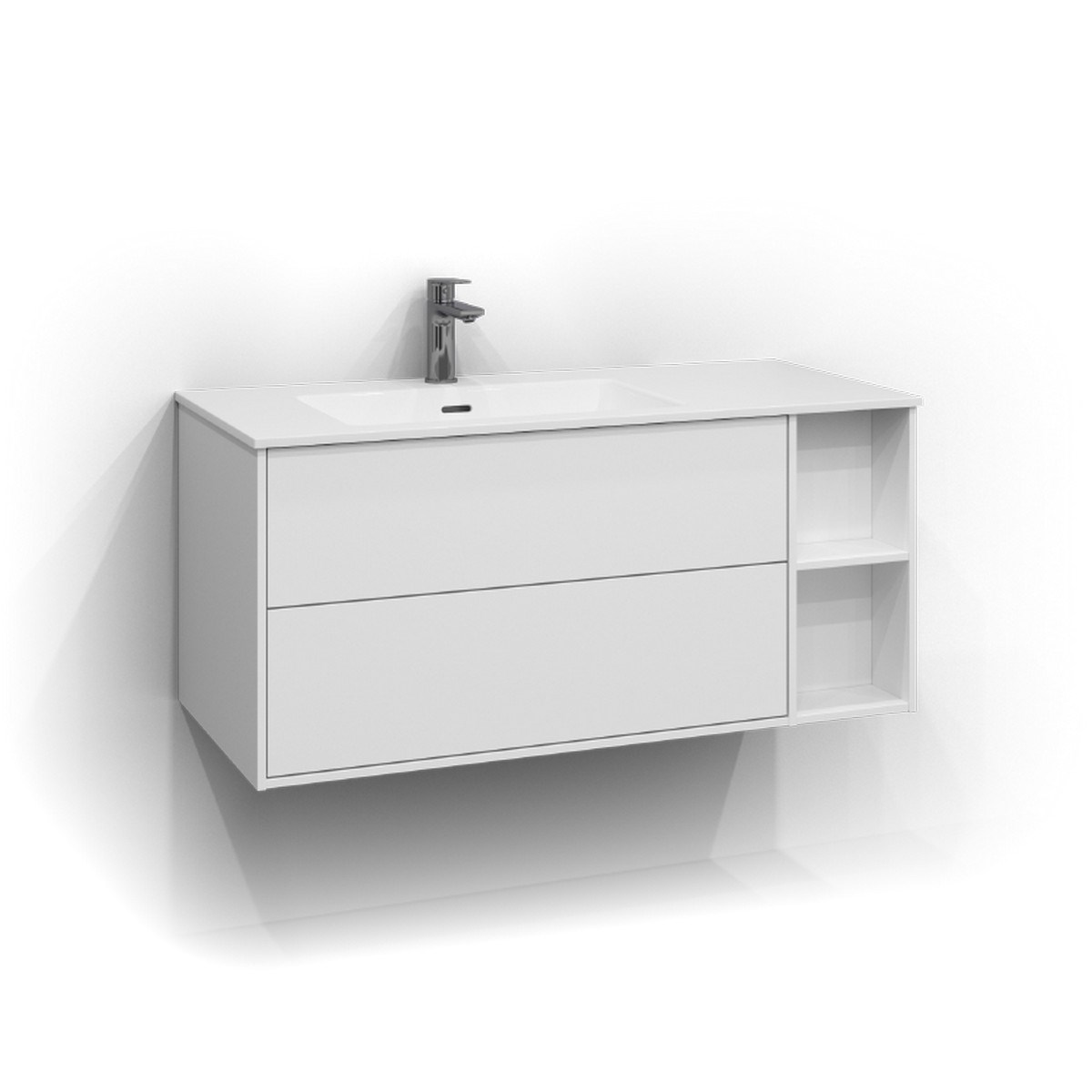 Kommod Epos 2 Lådor Vänster 100x45cm, Vit, Plan