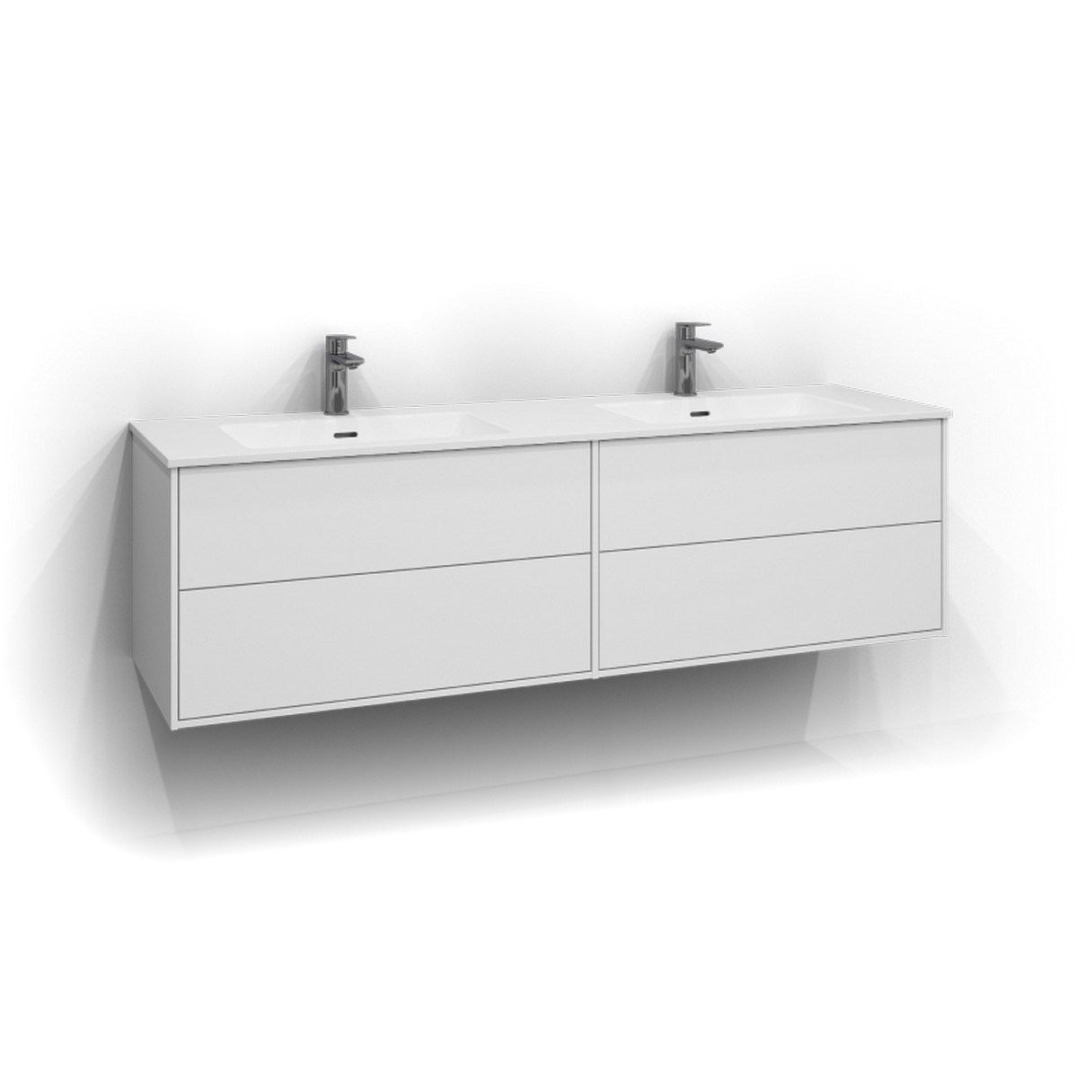 Kommod Epos 2+2 Lådor 160x45cm, Vit, Plan, Push Open