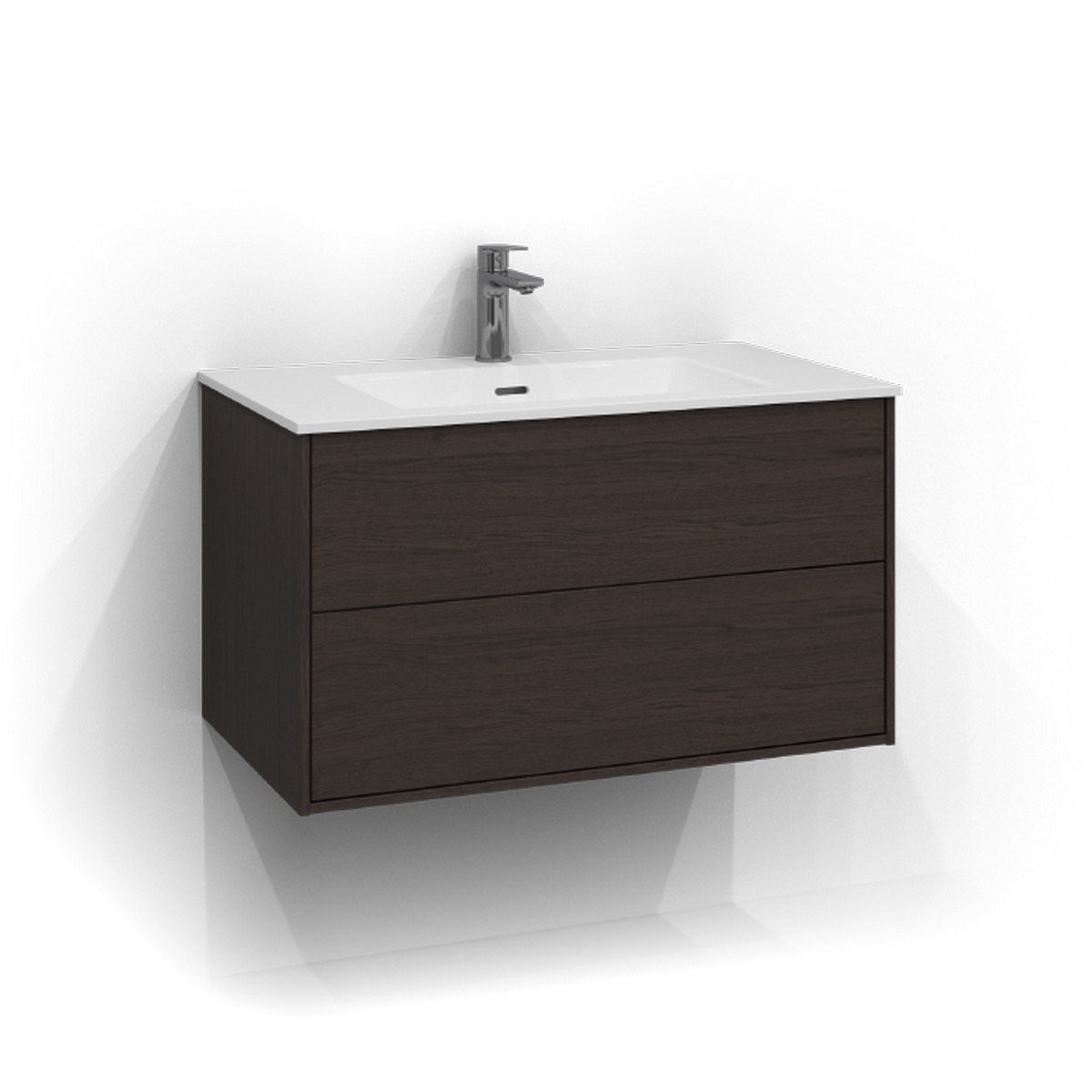 Kommod Epos 2 Lådor 80x45cm, Brun Ask, Plan