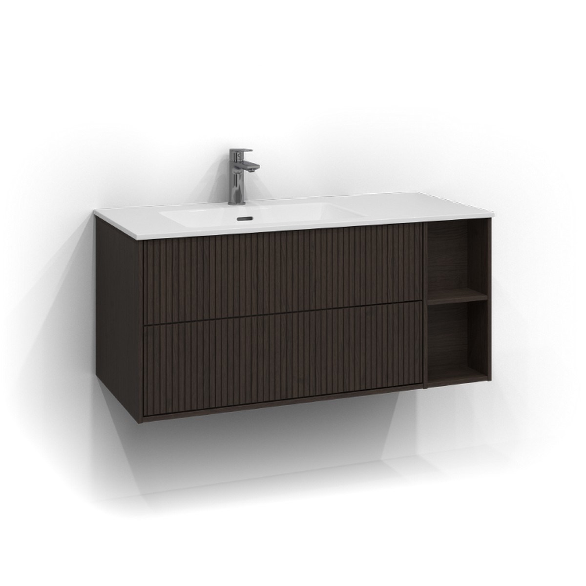 Kommod Epos 2 Lådor Vänster 100x45cm, Brun Ask, Rand