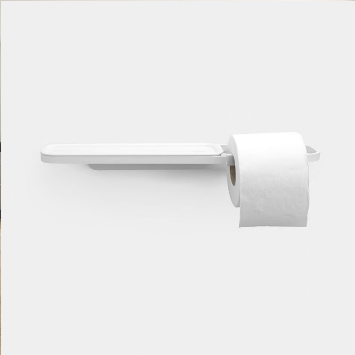 Toalettpappershållare Mindset med Hylla Mineral Vit