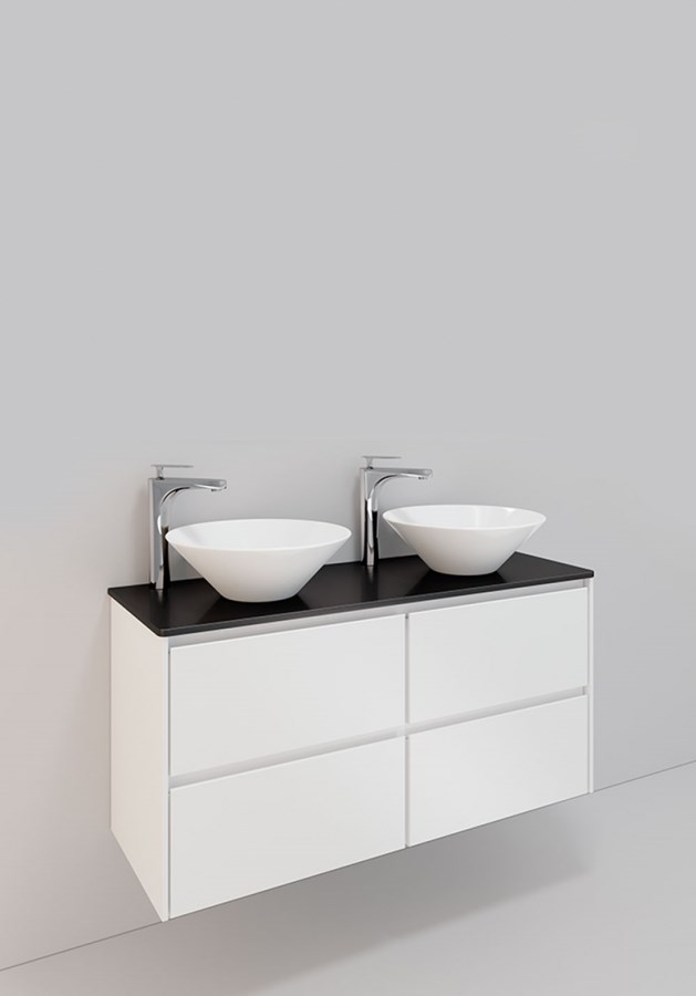 Badrumsmöbel Lifestyle Lc 115 Dubbel Med 4 Lådor Loop Handfat 120cm, Vit