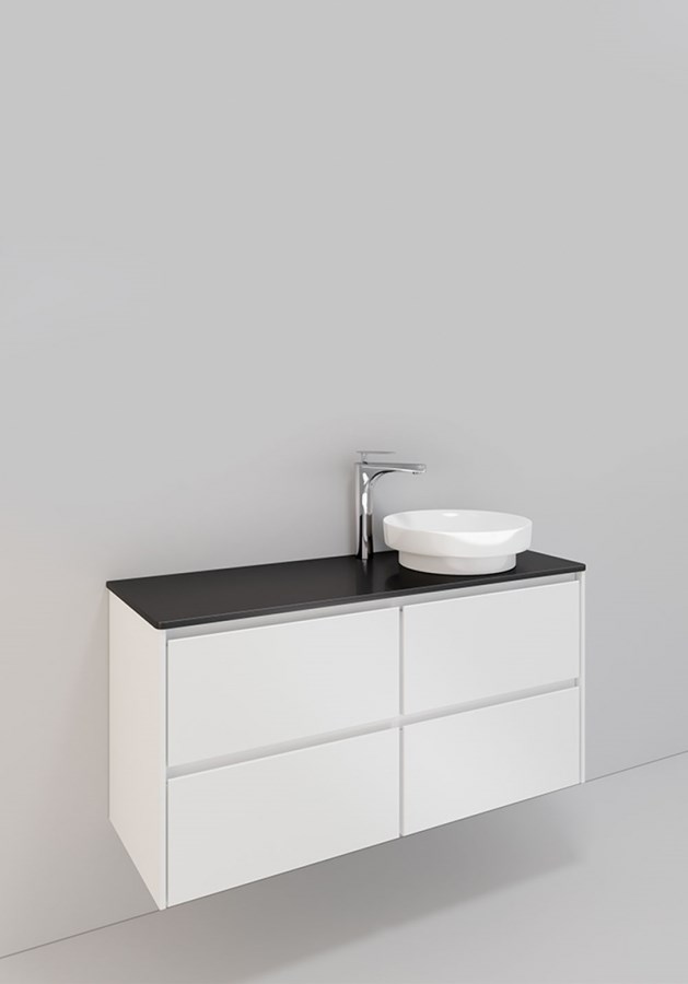 Badrumsmöbel Lifestyle Lc 94 Höger Med 4 Lådor Peak Handfat 120cm, Vit, Höger