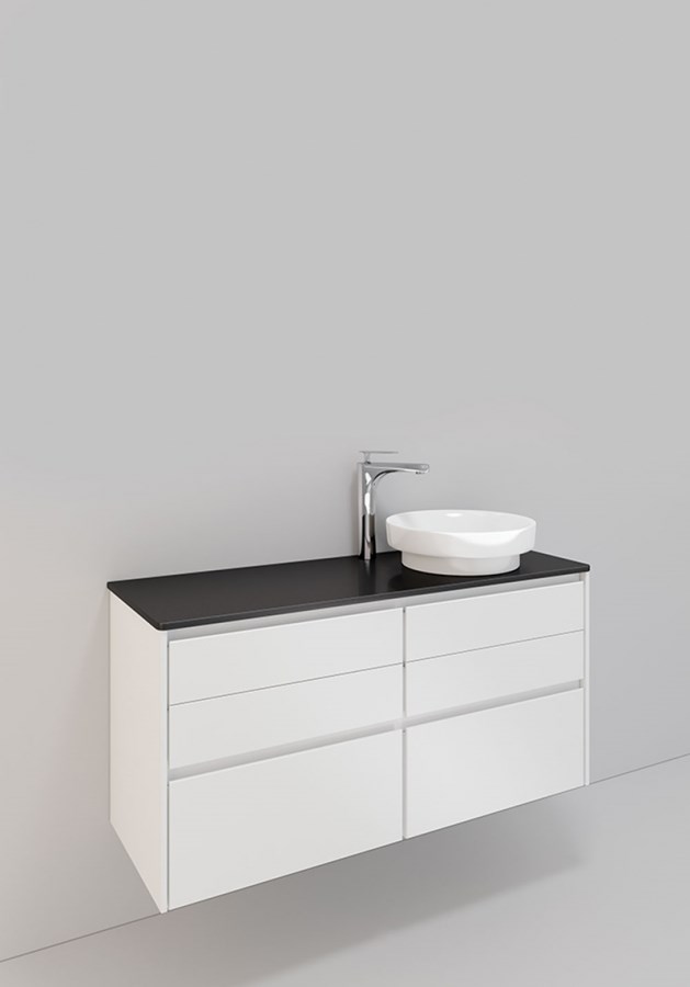 Badrumsmöbel Lifestyle Lc 98 Höger Med 6 Lådor Peak Handfat 120cm, Vit, Höger