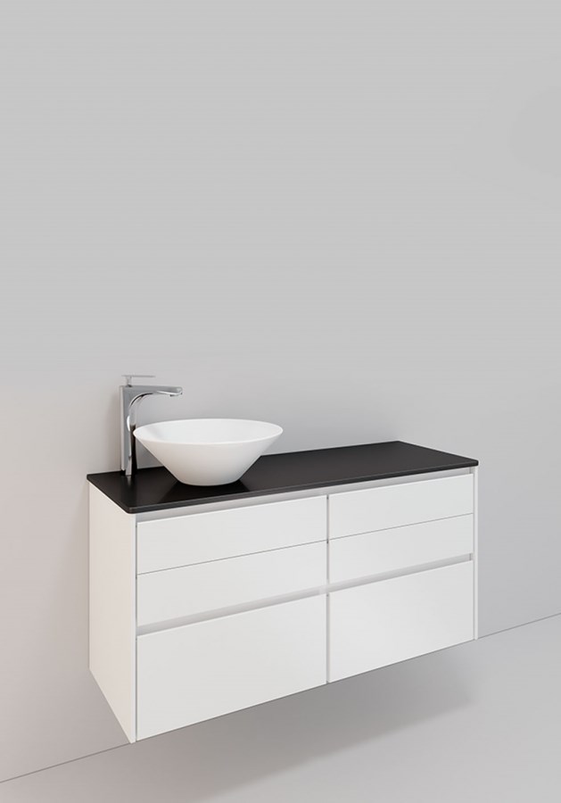 Badrumsmöbel Lifestyle Lc 99 Vänster Med 6 Lådor Loop Handfat 120cm, Vit, Vänster