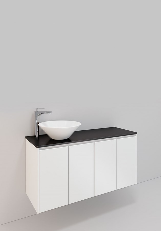 Badrumsmöbel Lifestyle Lc 103 Vänster Med 4 Dörrar Loop Handfat 120cm, Vit, Vänster