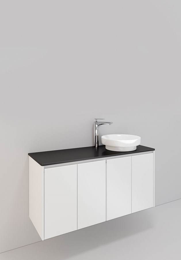 Badrumsmöbel Lifestyle Lc 102 Höger Med 4 Dörrar Peak Handfat 120cm, Vit, Höger