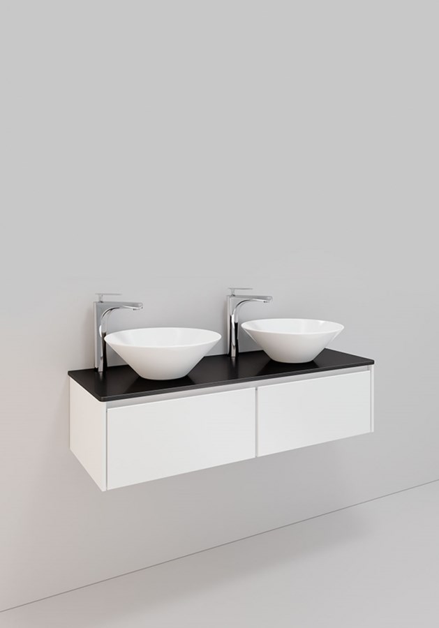 Badrumsmöbel Lifestyle Lc 107 Dubbel Med 2 Lådor Loop Handfat 120cm, Vit