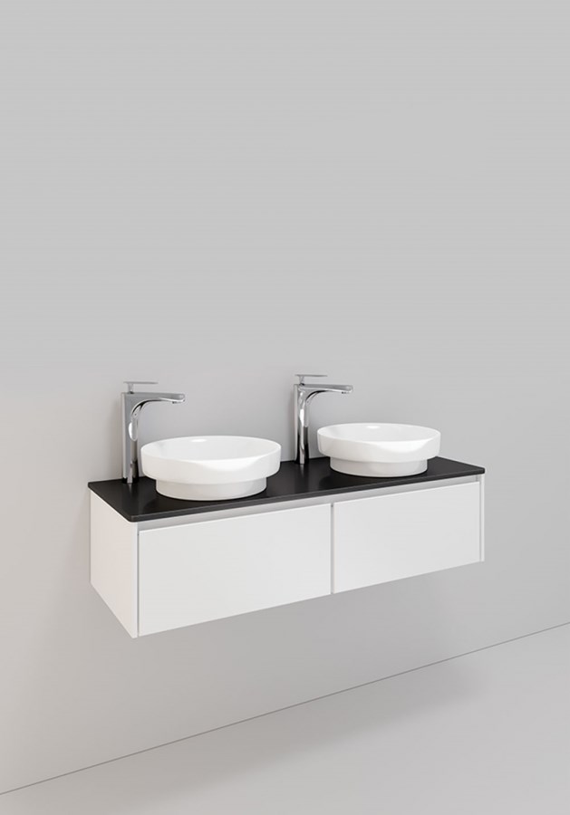 Badrumsmöbel Lifestyle Lc 108 Dubbel Med 2 Lådor Peak Handfat 120cm, Vit