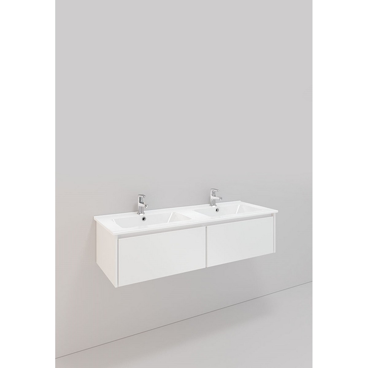 Badrumsmöbel Lifestyle Lc 110 Dubbel Med 4 Lådor Högt Handfat 120cm, Vit