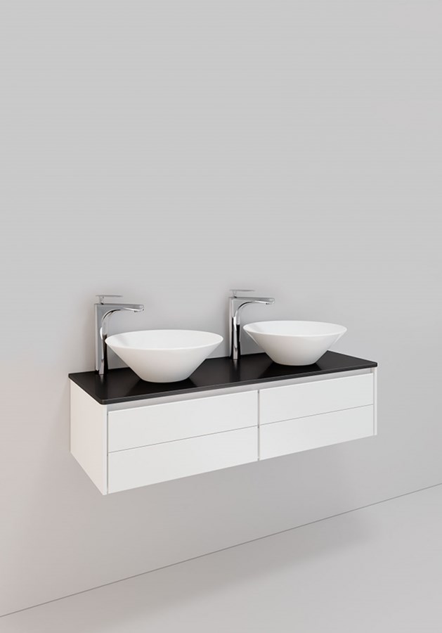 Badrumsmöbel Lifestyle Lc 111 Dubbel Med 4 Lådor Loop Handfat 120cm, Vit