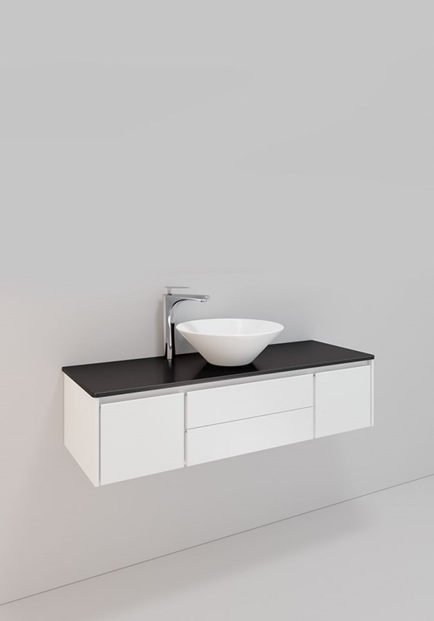 Badrumsmöbel Lifestyle Lc 131 Med 4 Lådor Loop Handfat 120cm, Vit