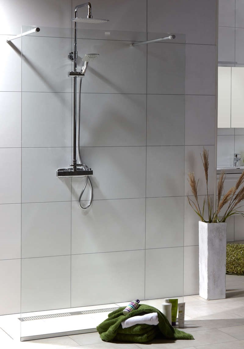 Duschvägg Frost Matt, Silver, 115x200cm, Klarglas