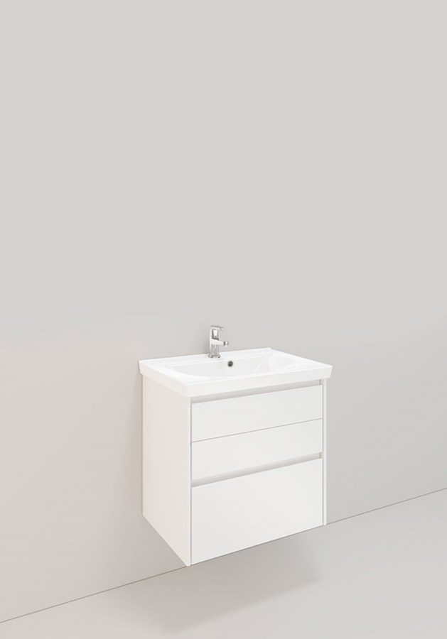 Badrumsmöbel Lifestyle Lc 14 Med 3 Lådor Högt Handfat 60cm, Vit