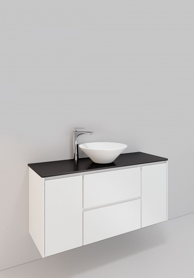 Badrumsmöbel Lifestyle Lc 143 Med 2 Lådor Och 2 Lådor Loop Handfat 120cm, Vit