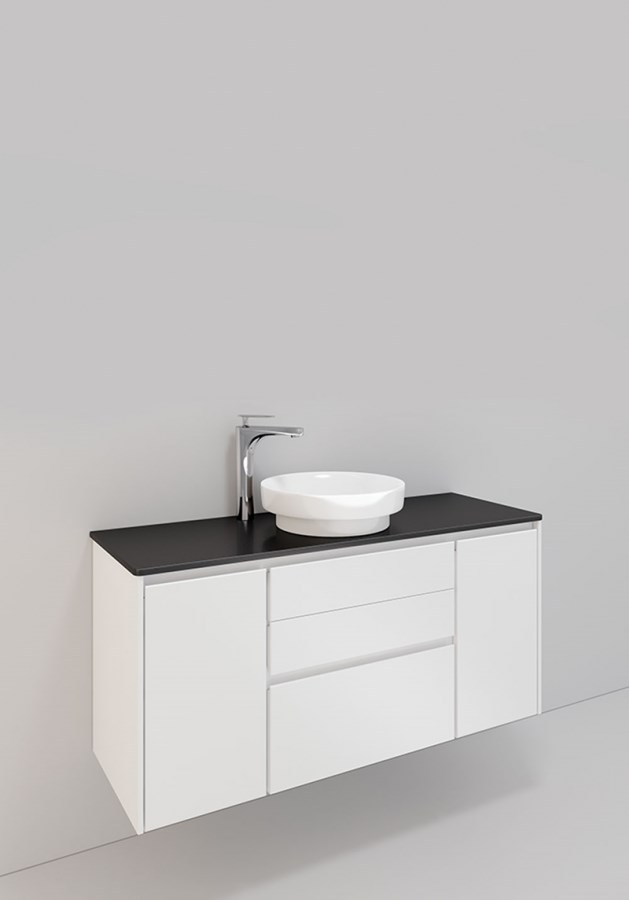 Badrumsmöbel Lifestyle Lc 148 Med 3 Lådor Och 2 Lådor Peak Handfat 120cm, Vit