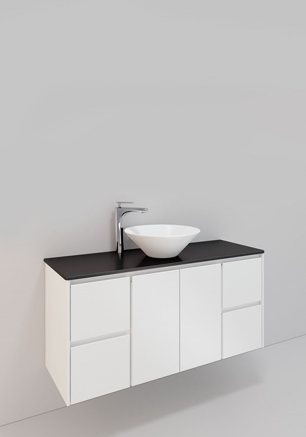 Badrumsmöbel Lifestyle Lc 151 Med 4 Lådor Och 2 Lådor Loop Handfat 120cm, Vit