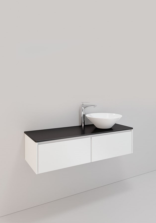 Badrumsmöbel Lifestyle Lc 81 Höger Med 2 Lådor Loop Handfat 120cm, Vit, Höger