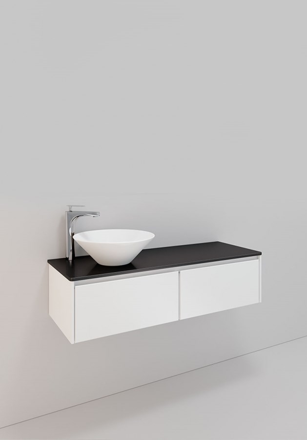 Badrumsmöbel Lifestyle Lc 83 Vänster Med 2 Lådor Loop Handfat 120cm, Vit, Vänster