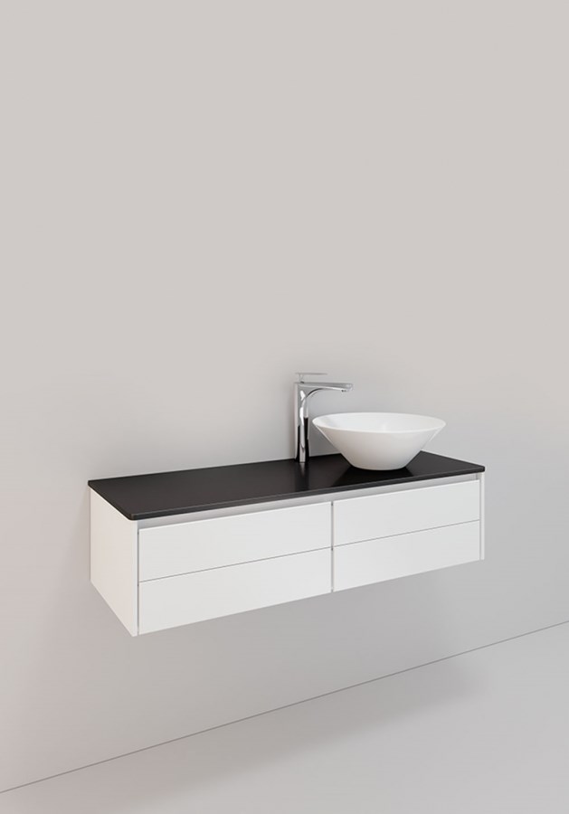 Badrumsmöbel Lifestyle Lc 85 Höger Med 4 Lådor Loop Handfat 120cm, Vit, Höger