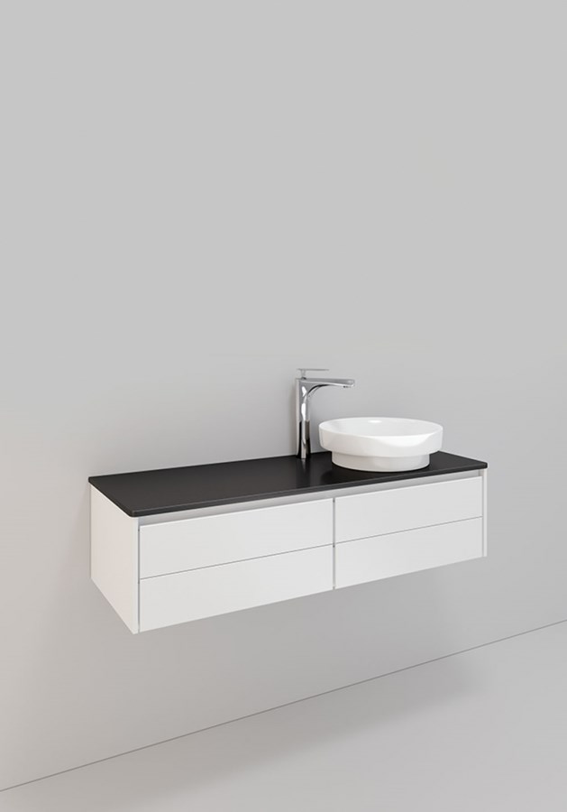 Badrumsmöbel Lifestyle Lc 86 Höger Med 4 Lådor Peak Handfat 120cm, Vit, Höger