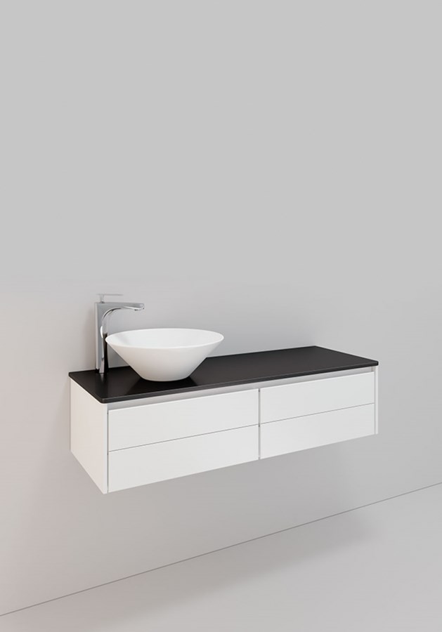 Badrumsmöbel Lifestyle Lc 87 Vänster Med 4 Lådor Loop Handfat 120cm, Vit, Vänster